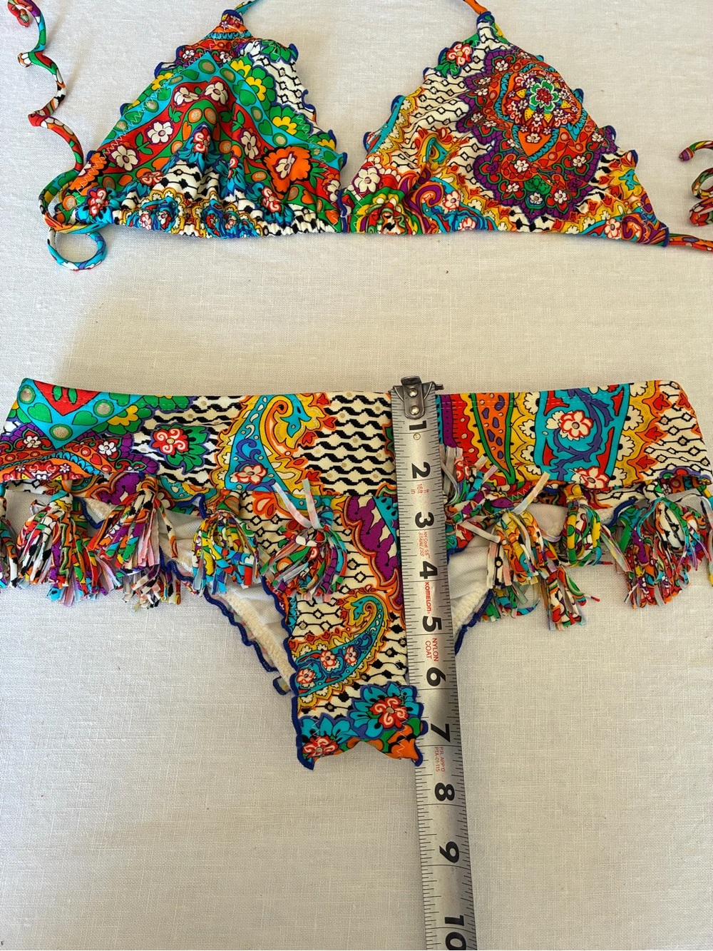 Luli Fama Samba Caracol Wavey string cheeky Bikini Top & Bottom Set M - Picture 9 of 14